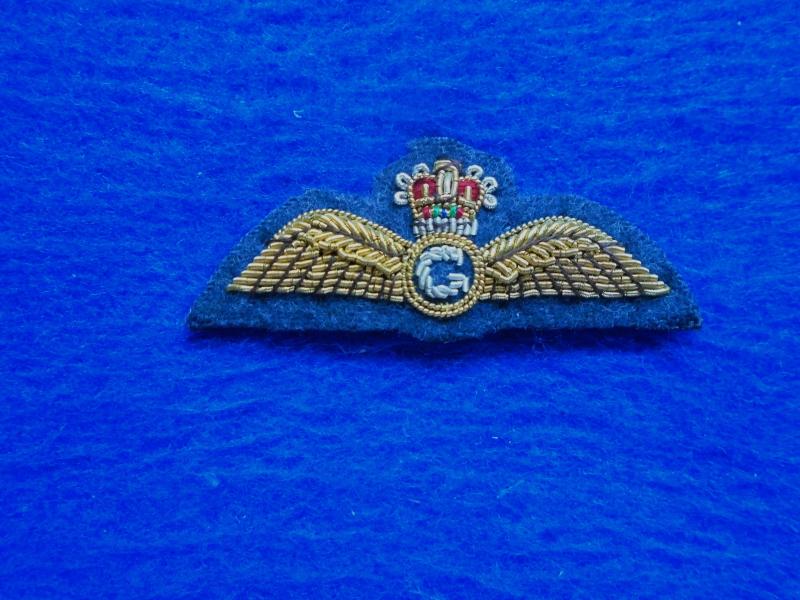 ROYAL AIR FORCE, RAF RESERVE GLIDER PILOT BULLION MESS DRESS WINGS, BRITISH MADE