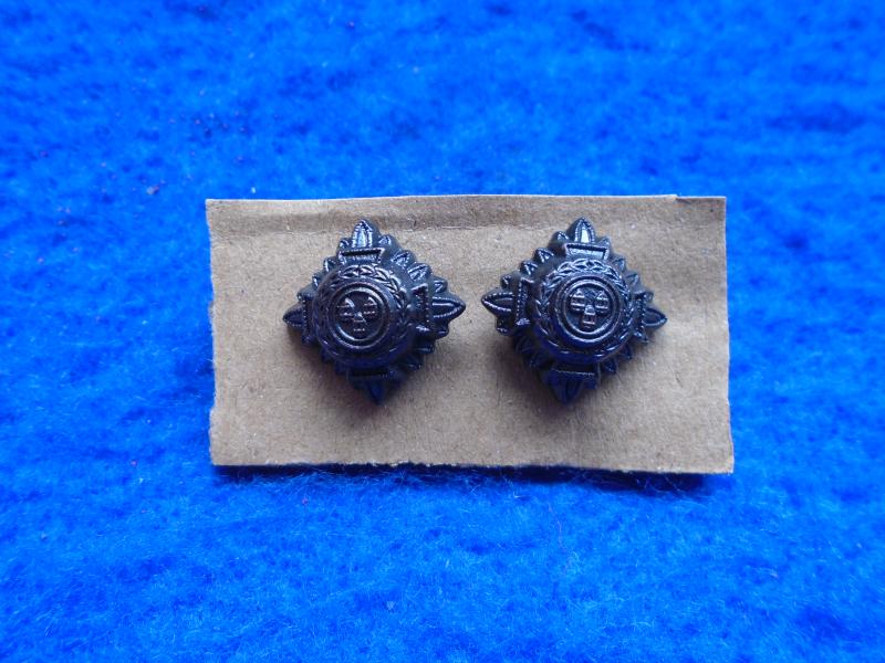 NEW PAIR BRITISH MILITARY OFFICERS BRONZE EFFECT RANK PIPS, 12MMX12MMX15MM