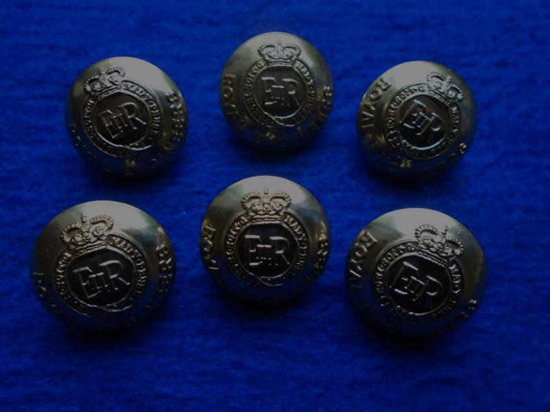 SET OF 6 X ERII ROYAL ENGINEERS 26MM ANODISED STAYBRITE GOLD BUTTONS