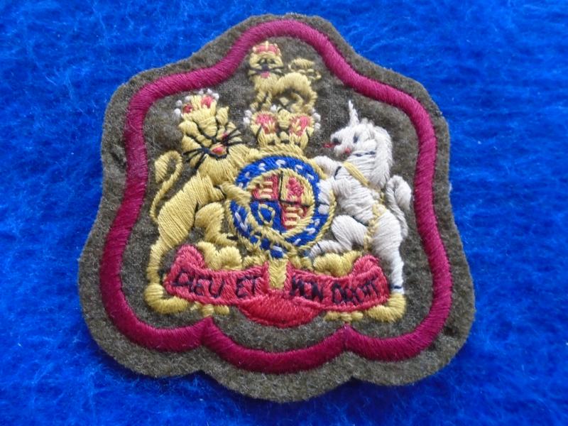 BRITISH R.A.M.C. REGIMENTAL SERGEANT MAJOR EMBROIDERED RANK BADGE