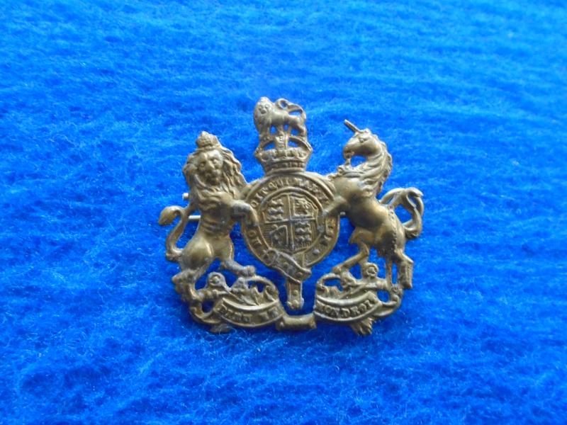 KINGS CROWN BRITISH REGIMENTAL SERGEANT MAJOR BRASS RANK ARM BADGE + PIN