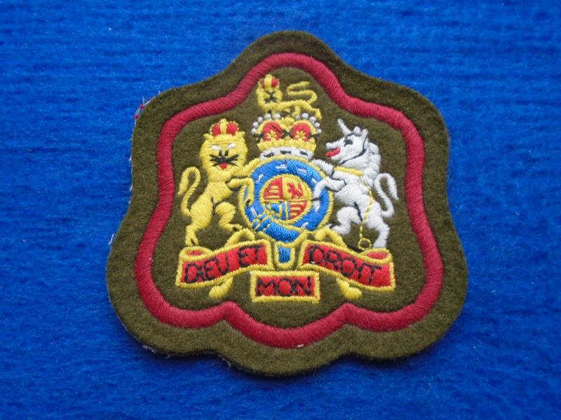 BRITISH REGIMENTAL SERGEANT MAJOR, R.A.M.C. EMBROIDERED RANK BADGE