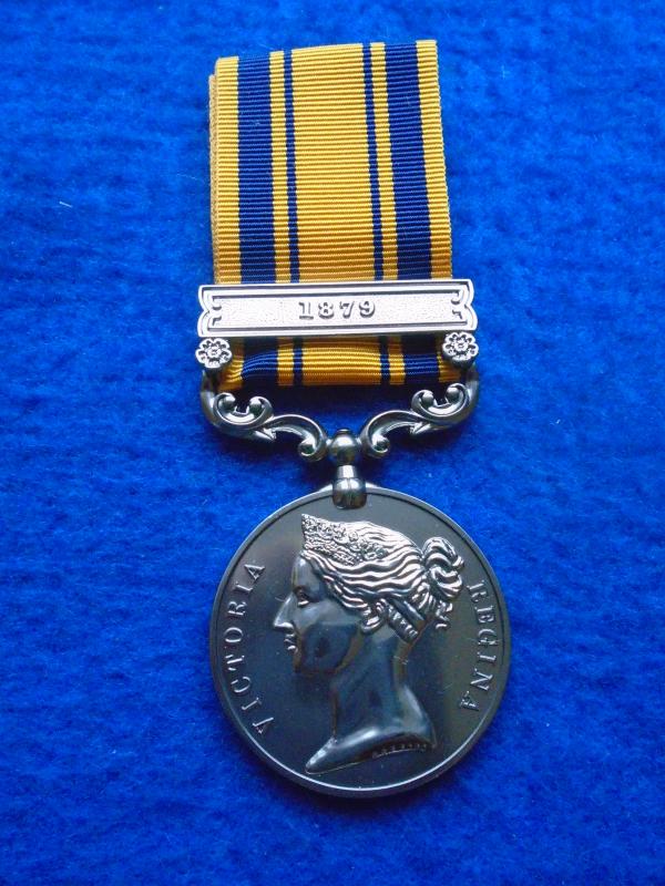 SOUTH AFRICAN ZULU MEDAL FULL SIZE, 1879 CLASP & RIBBON, HIGH QUALITY REPRODUCTION