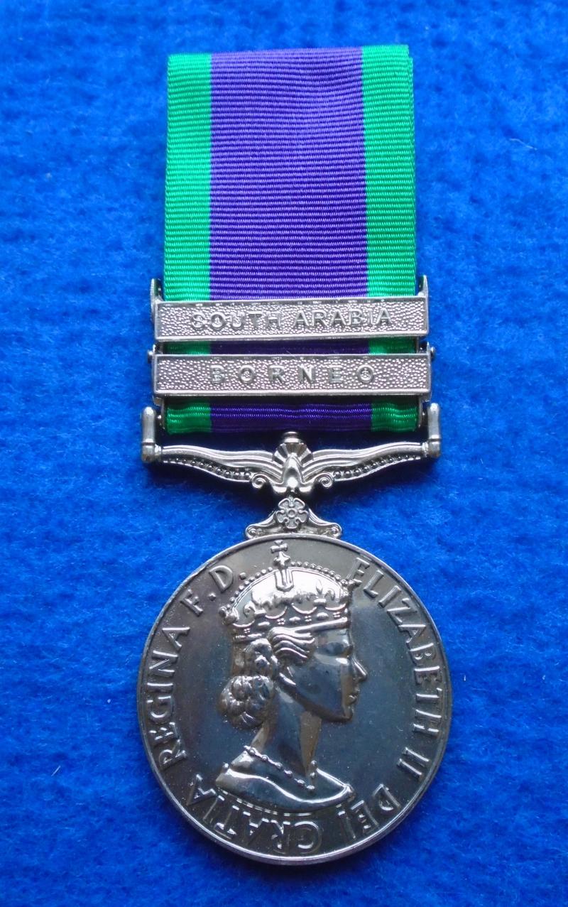 ERII GENERAL SERVICE FULL SIZE MEDAL & SOUTH ARABIA & BORNEO CLASP FULL SIZE HIGH QUALITY REPRODUCTION