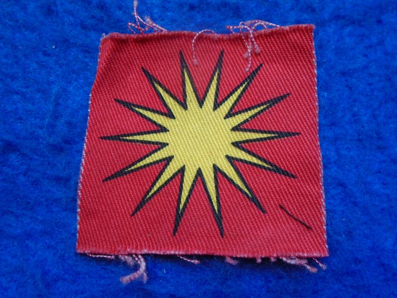 WWII MALAYA FIELD FORCE PRINTED FORMATION SIGN BADGE