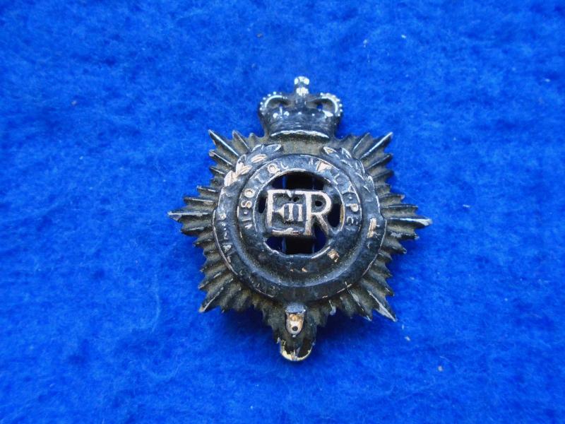 ERII ROYAL CORPS OF TRANSPORT TWO PART BLACKENED ANODISED STAYBRITE FOR ACTIVE SERVICE CAP BADGE,  J.R. GAUNT