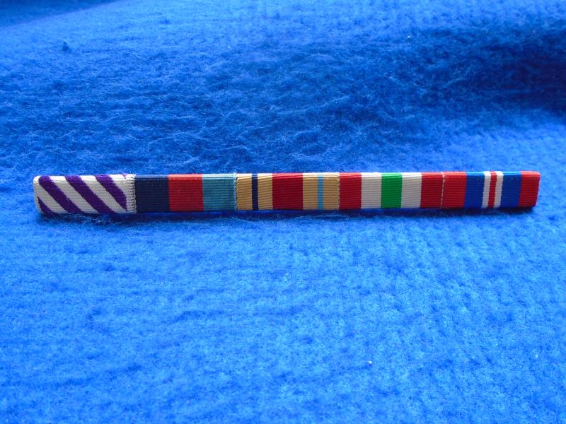 SUPERB MEDAL RIBBON BAR WITH PIN FIXING, DISTINGUISHED FLYING CROSS/1939-45 STAR/AFRICA STAR/ITALY STAR/WAR MEDAL 1939-45