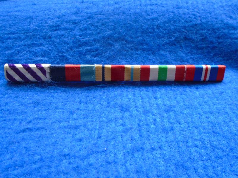 SUPERB MEDAL RIBBON BAR WITH PIN FIXING, DISTINGUISHED FLYING CROSS/1939-45 STAR/AFRICA STAR/ITALY STAR/WAR MEDAL 1939-45