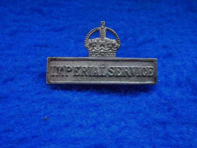 WWI TERRITORIAL FORCE IMPERIAL SERVICE VOLUNTEER UNIFORM BREAST BADGE - MAKER LAMBOURNE & CO