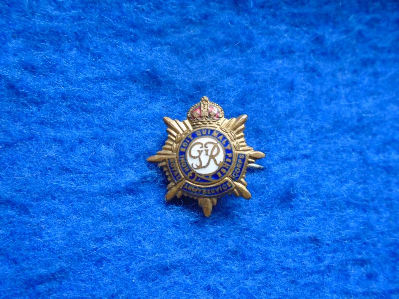 WWII GEORGE VI RASC/ROYAL ARMY SERVICE CORPS GILT & ENAMEL SWEETHEART BROOCH