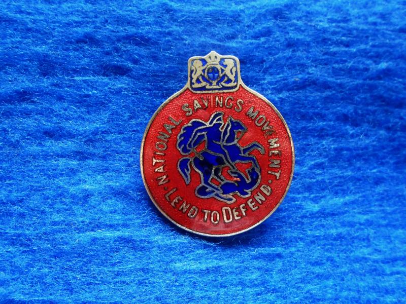 WWII HOME FRONT NATIONAL SAVINGS MOVEMENT LEND TO DEFEND ENAMEL BADGE BY TOYE & CO LONDON