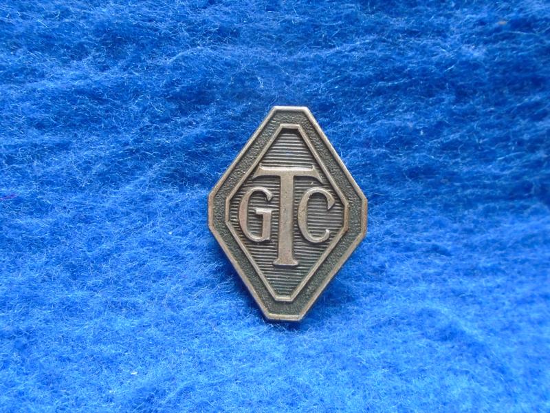 WWII HOME FRONT GTC, GIRLS TRAINING CORPS METAL LAPEL BADGE, THOMAS FATTORINI