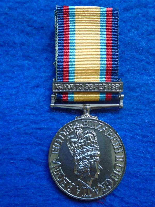 GULF WAR FULL SIZE MEDAL,16 JAN-28 FEB 1991 CLASP & RIBBON, REPRODUCTION