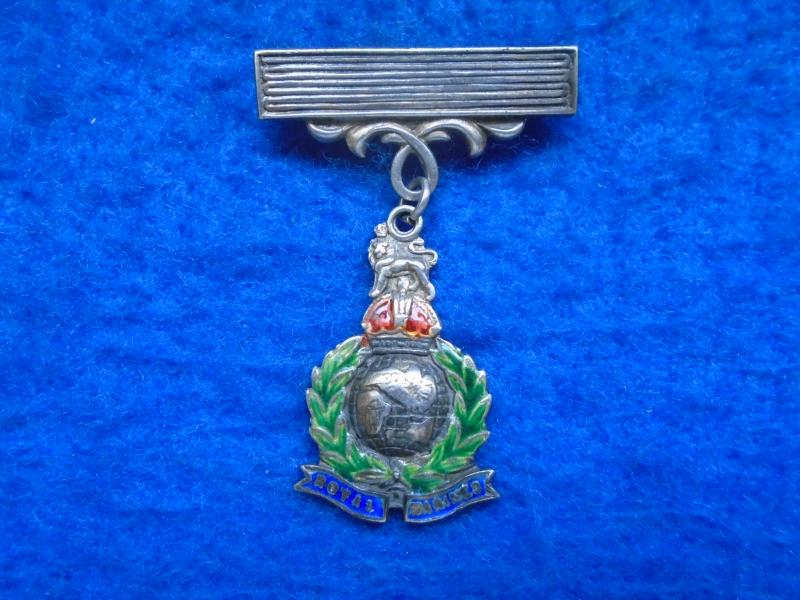 WWI/WWII ROYAL MARINES STERLING SILVER & ENAMEL SWEETHEART BROOCH